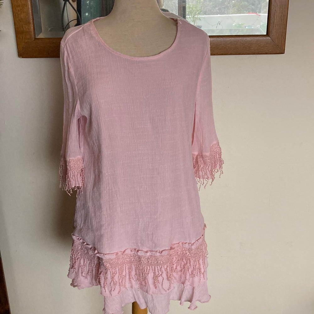 Indigo Soul Pastel Pink slip On Dress Size L